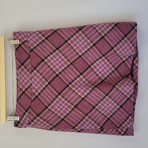 Talbots Wool Blend Mini Skirt Light Purple Plaid Size 4